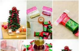Jaungada MK: kā no konfektēm izgatavot Ziemassvētku eglīti?